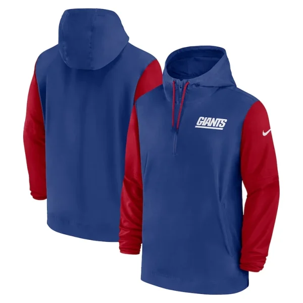 New york giants nike 202425 sideline pre game player 12 zip hoodie jacket Royalred