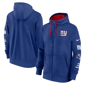 New york giants nike club full zip hoodie jacket Royal
