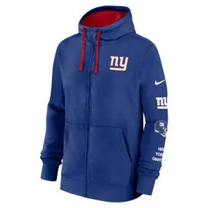 New york giants nike club full zip hoodie jacket Royal M