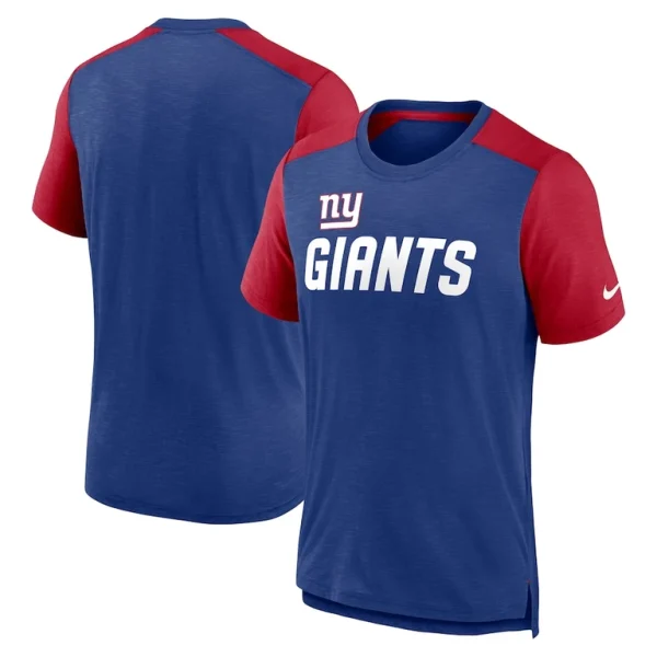 New york giants nike color block team name t shirt Heathered royalheathered red