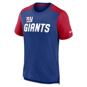 New york giants nike color block team name t shirt Heathered royalheathered red M