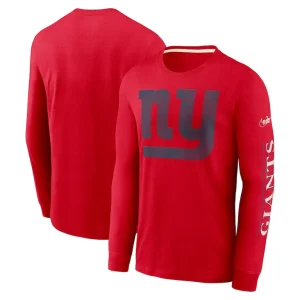 New york giants nike fashion tri blend long sleeve t shirt Red