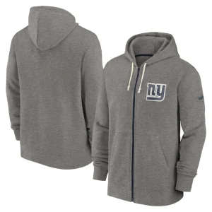 New york giants nike historic lifestyle full zip hoodie Heather charcoal