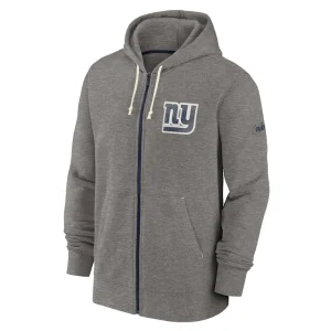 New york giants nike historic lifestyle full zip hoodie Heather charcoal M