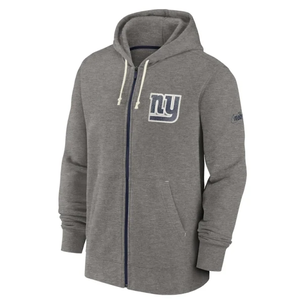 New york giants nike historic lifestyle full zip hoodie Heather charcoal M