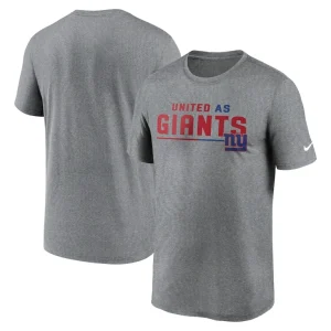 New york giants nike legend team shoutout performance t shirt Heather gray