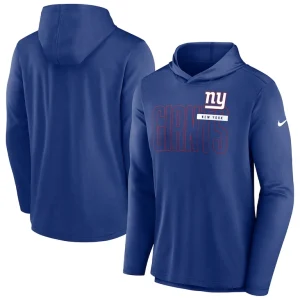 New york giants nike lightweight performance hooded long sleeve t shirt Royal
