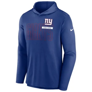 New york giants nike lightweight performance hooded long sleeve t shirt Royal M