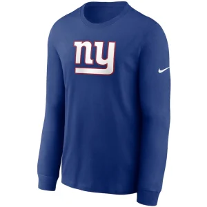 New york giants nike primary logo long sleeve t shirt Royal M