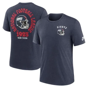 New york giants nike rewind 2 hit tri blend t shirt Navy