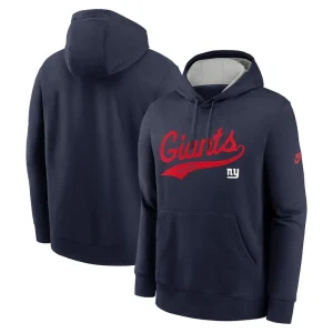 New york giants nike rewind club logo pullover hoodie Navy