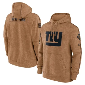 New york giants nike salute to service club pullover hoodie Brown