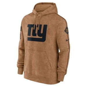New york giants nike salute to service club pullover hoodie Brown M