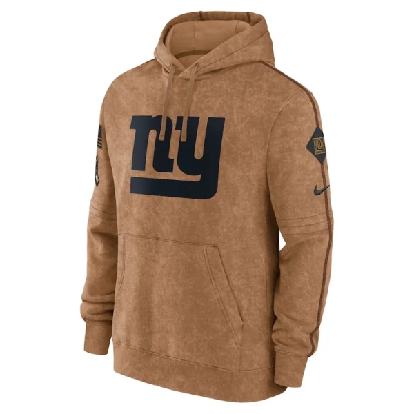 New york giants nike salute to service club pullover hoodie Brown M