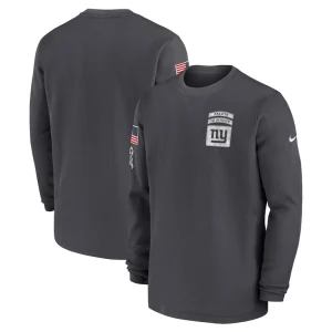 New york giants nike salute to service edge lockup long sleeve t shirt anthracite Multi