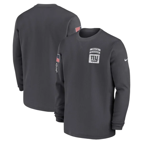 New york giants nike salute to service edge lockup long sleeve t shirt anthracite Multi