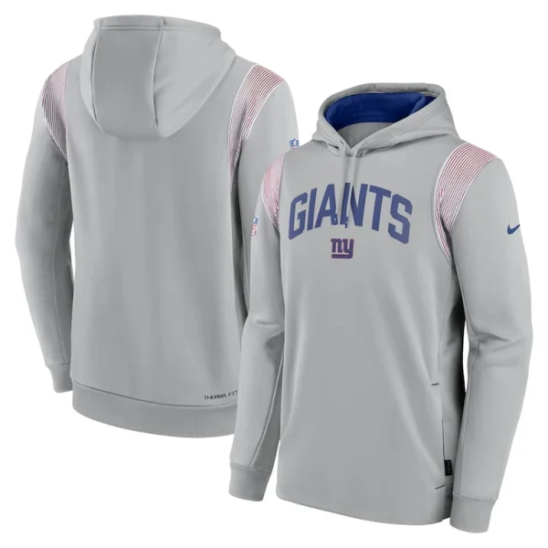 New york giants nike sideline athletic stack performance pullover hoodie Gray