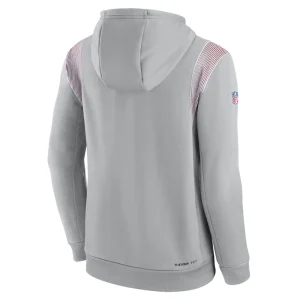 New york giants nike sideline athletic stack performance pullover hoodie Gray L