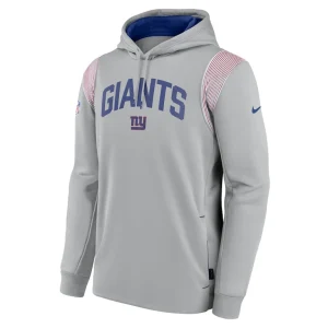 New york giants nike sideline athletic stack performance pullover hoodie Gray M