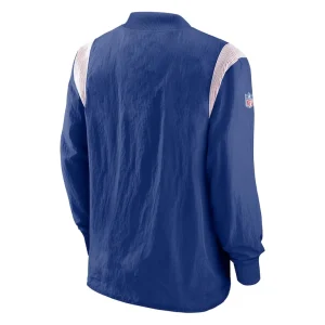 New york giants nike sideline athletic stack v neck pullover windshirt jacket Royal L