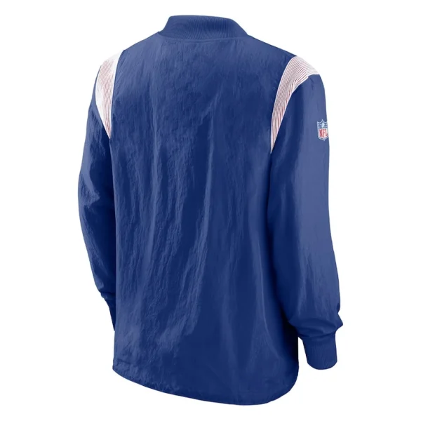 New york giants nike sideline athletic stack v neck pullover windshirt jacket Royal L
