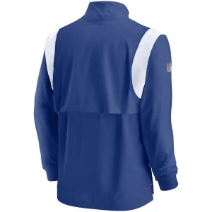 New york giants nike sideline coach chevron lockup quarter zip long sleeve top Royal L