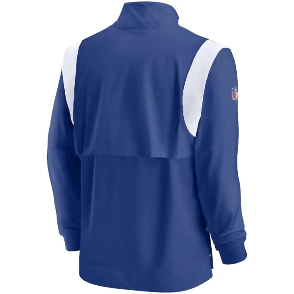 New york giants nike sideline coach chevron lockup quarter zip long sleeve top Royal L