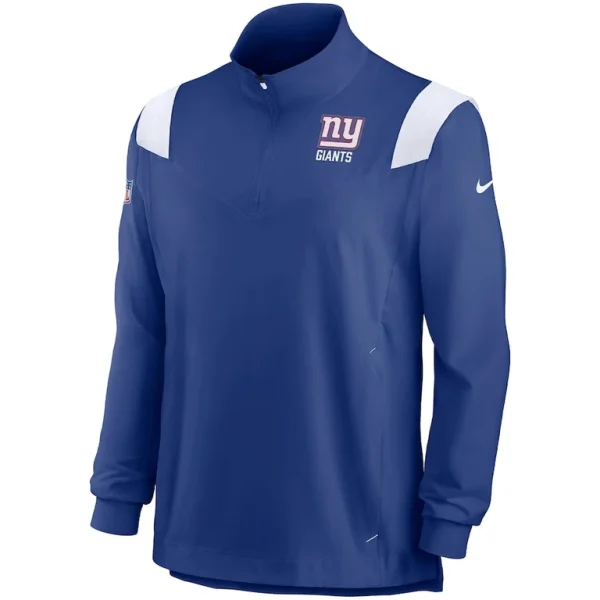 New york giants nike sideline coach chevron lockup quarter zip long sleeve top Royal M