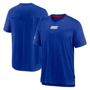 New york giants nike sideline coaches vintage chevron performance v neck t shirt Royal