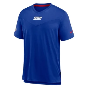 New york giants nike sideline coaches vintage chevron performance v neck t shirt Royal M