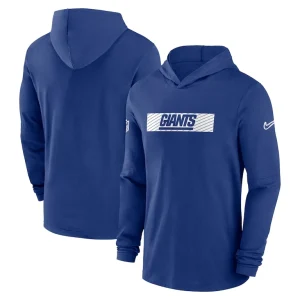 New york giants nike sideline hoodie performance long sleeve t shirt Royal