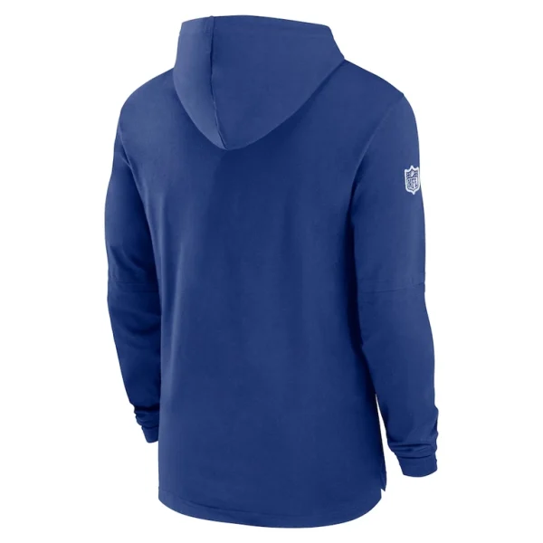 New york giants nike sideline hoodie performance long sleeve t shirt Royal L