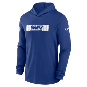 New york giants nike sideline hoodie performance long sleeve t shirt Royal M