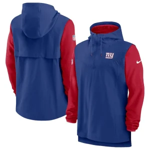 New york giants nike sideline player quarter zip hoodie Royalred