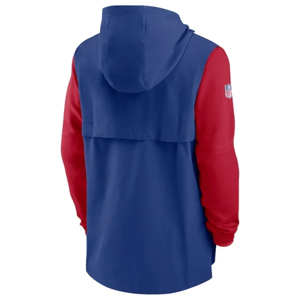 New york giants nike sideline player quarter zip hoodie Royalred L