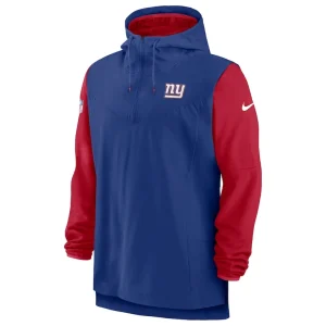 New york giants nike sideline player quarter zip hoodie Royalred M