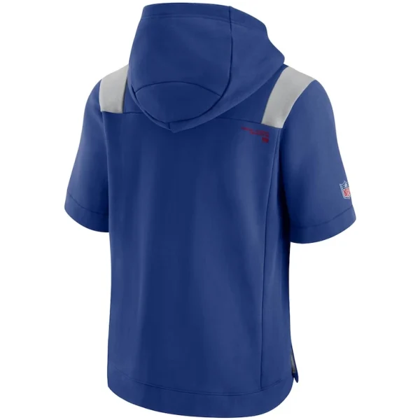 New york giants nike sideline showout short sleeve full zip hoodie Royal L