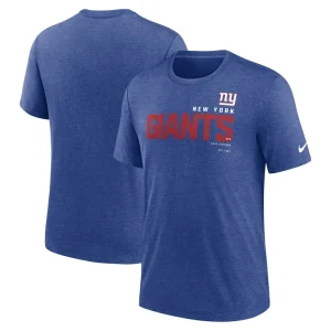 New york giants nike team tri blend t shirt Heather royal