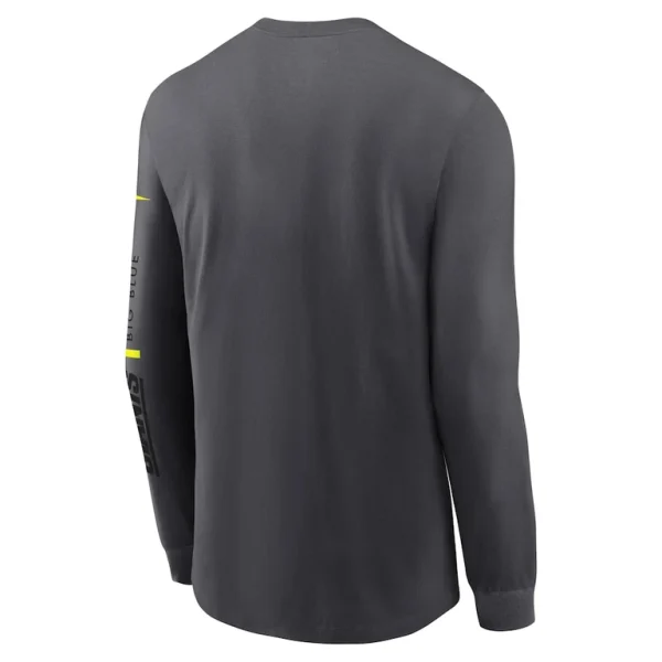 New york giants nike volt performance long sleeve t shirt anthracite Multi L