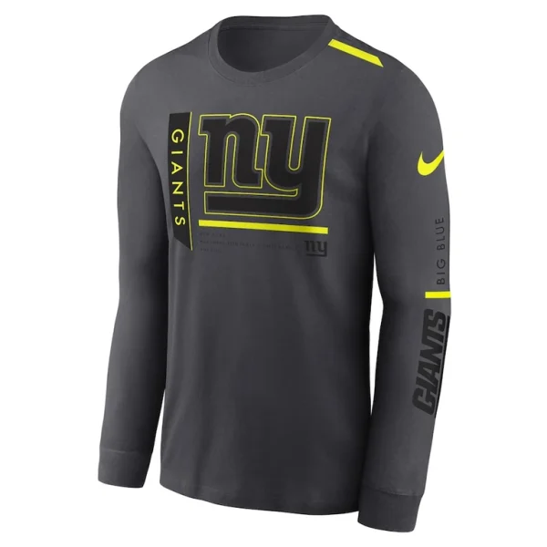 New york giants nike volt performance long sleeve t shirt anthracite Multi M