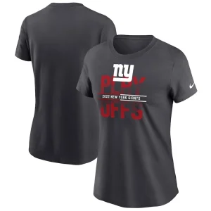 New york giants nike womens 2022 nfl playoffs t shirt anthracite Multi