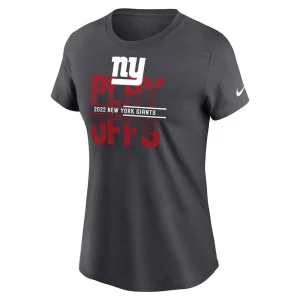 New york giants nike womens 2022 nfl playoffs t shirt anthracite Multi M