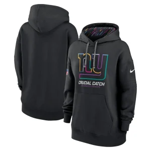 New york giants nike womens 2024 nfl crucial catch club pullover hoodie Black