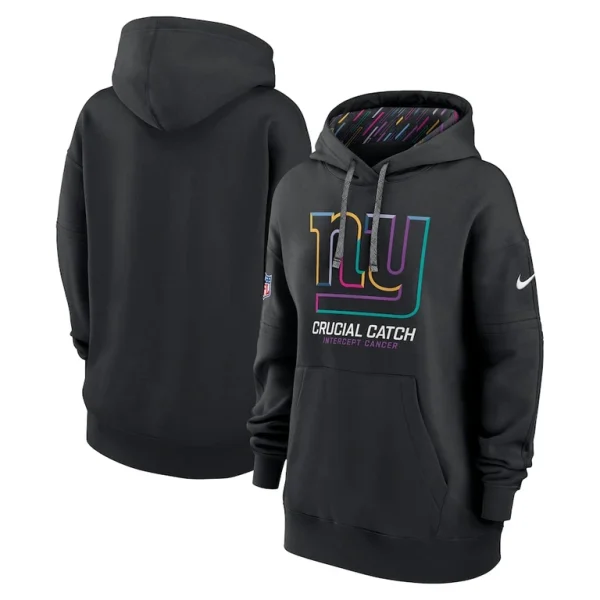 New york giants nike womens 2024 nfl crucial catch club pullover hoodie Black