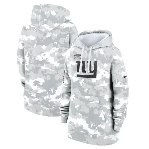 New york giants nike womens 2024 salute to service club fleece oversized pullover hoodie Arctic camo