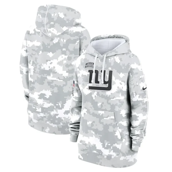 New york giants nike womens 2024 salute to service club fleece oversized pullover hoodie Arctic camo