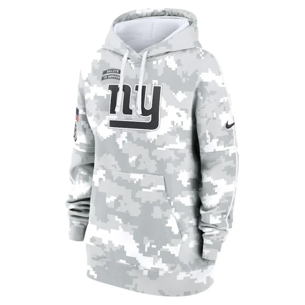 New york giants nike womens 2024 salute to service club fleece oversized pullover hoodie Arctic camo S