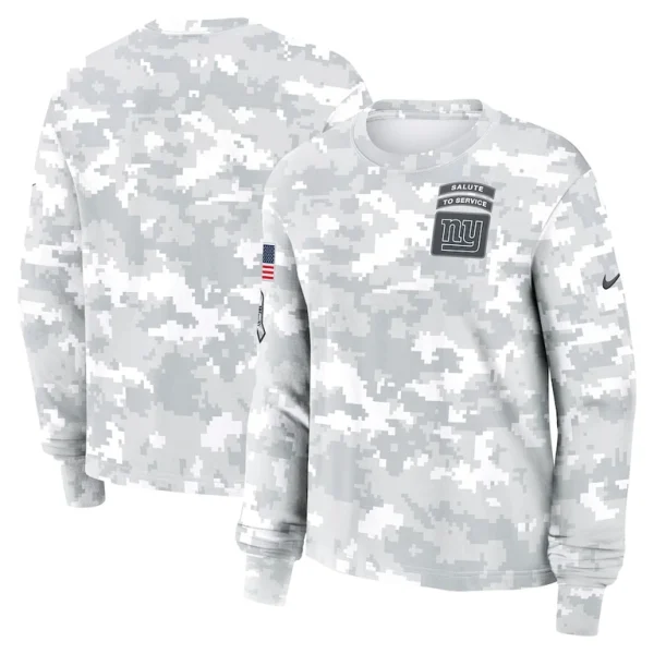 New york giants nike womens 2024 salute to service long sleeve t shirt White