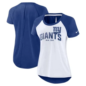 New york giants nike womens back slit lightweight fashion t shirt Whiteheather scarlet