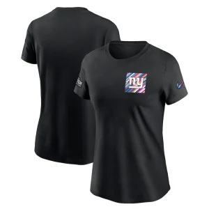 New york giants nike womens crucial catch sideline tri blend t shirt Black